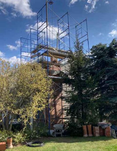 Aelite Chimney Specialties - Chimney Repairs scaffolding set up